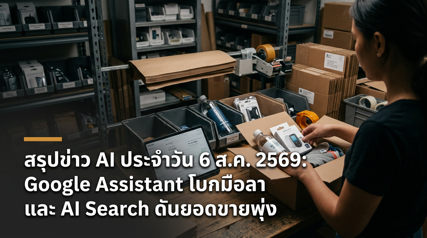 สรุปข่าว AI ประจำวัน 6 ส.ค. 2569: Google Assistant โบกมือลา และ AI Search ดันยอดขายพุ่ง — สรุปข่าว AI ประจำวัน 6 ส.ค. 2569: Google Assistant โบกมือลา และ AI Search ดันยอดขายพุ่ง, ข่าว ai วันนี้, สรุปข่าว ai, Google Gemin