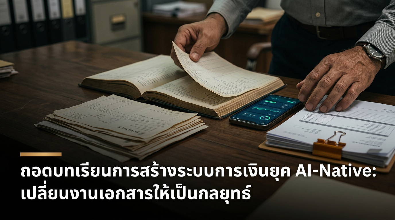ถอดบทเรียนการสร้างระบบการเงินยุค AI-Native: เปลี่ยนงานเอกสารให้เป็นกลยุทธ์ — ถอดบทเรียนการสร้างระบบการเงินยุค AI-Native: เปลี่ยนงานเอกสารให้เป็นกลยุทธ์, AI Finance, AI Native, Digital Transformation, AI Workflow, Finance