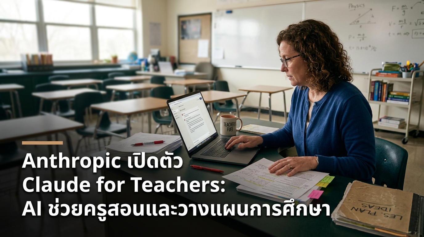 Anthropic เปิดตัว Claude for Teachers: AI ช่วยครูสอนและวางแผนการศึกษา