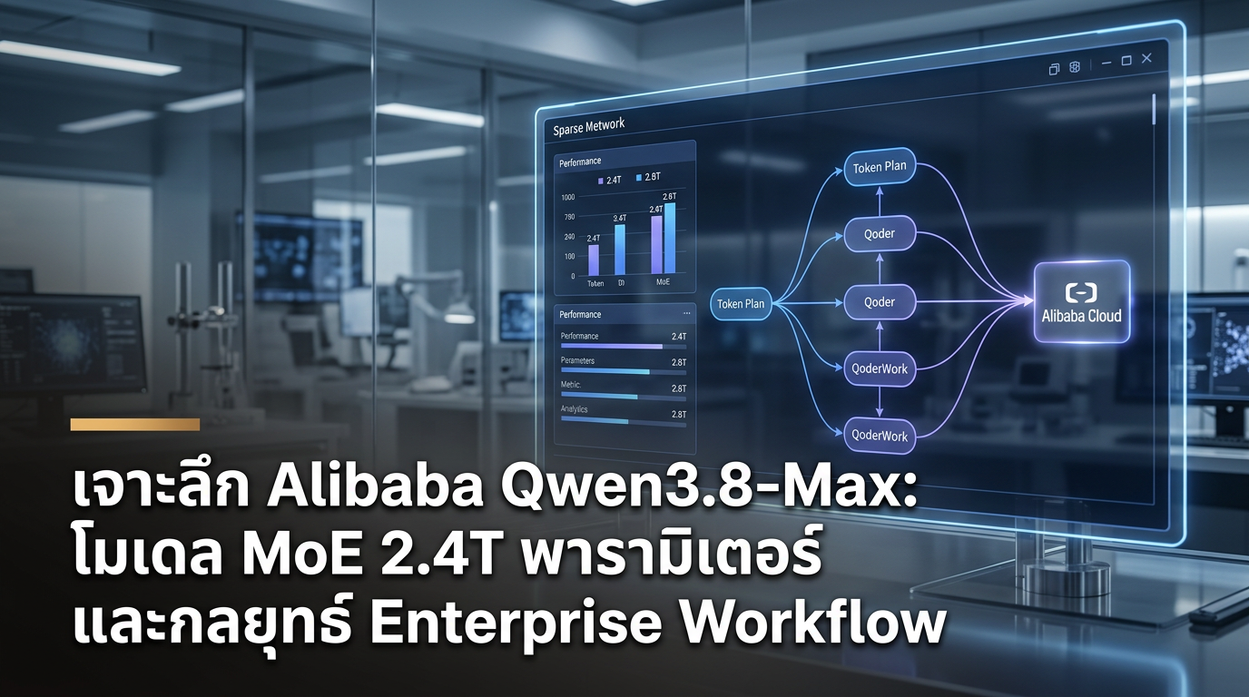 เจาะลึก Alibaba Qwen3.8-Max: โมเดล MoE 2.4T พารามิเตอร์ และกลยุทธ์ Enterprise Workflow