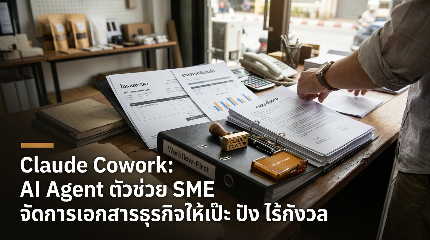Claude Cowork: AI Agent ตัวช่วย SME จัดการเอกสารธุรกิจให้เป๊ะ ปัง ไร้กังวล — Claude Cowork: AI Agent ตัวช่วย SME จัดการเอกสารธุรกิจให้เป๊ะ ปัง ไร้กังวล, Claude Cowork, เรียน Claude Cowork, AI agent ช่วยงาน, automate ธุรก