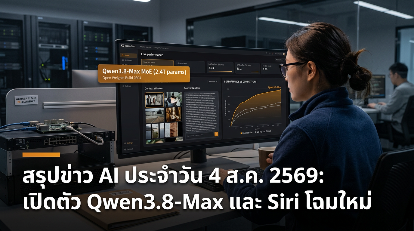สรุปข่าว AI ประจำวัน 4 ส.ค. 2569: เปิดตัว Qwen3.8-Max และ Siri โฉมใหม่