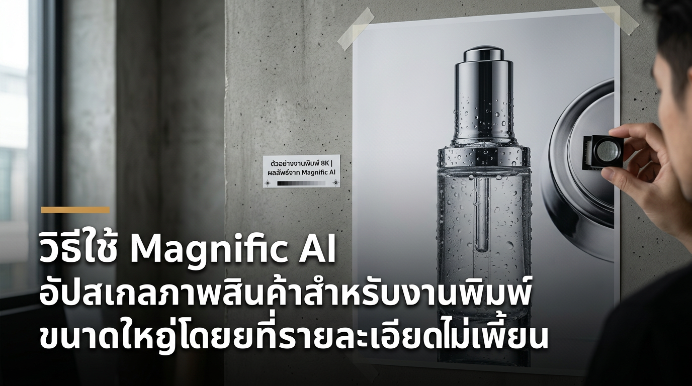 วิธีใช้ Magnific AI อัปสเกลภาพสินค้าสำหรับงานพิมพ์ขนาดใหญ่โดยที่รายละเอียดไม่เพี้ยน — วิธีใช้ Magnific AI อัปสเกลภาพสินค้าสำหรับงานพิมพ์ขนาดใหญ่โดยที่รายละเอียดไม่เพี้ยน, เรียน Magnific, วิธีใช้ Magnific, Magnific AI, อั